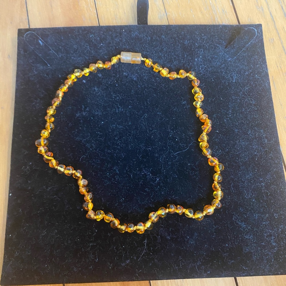 Amber teething necklace for babies